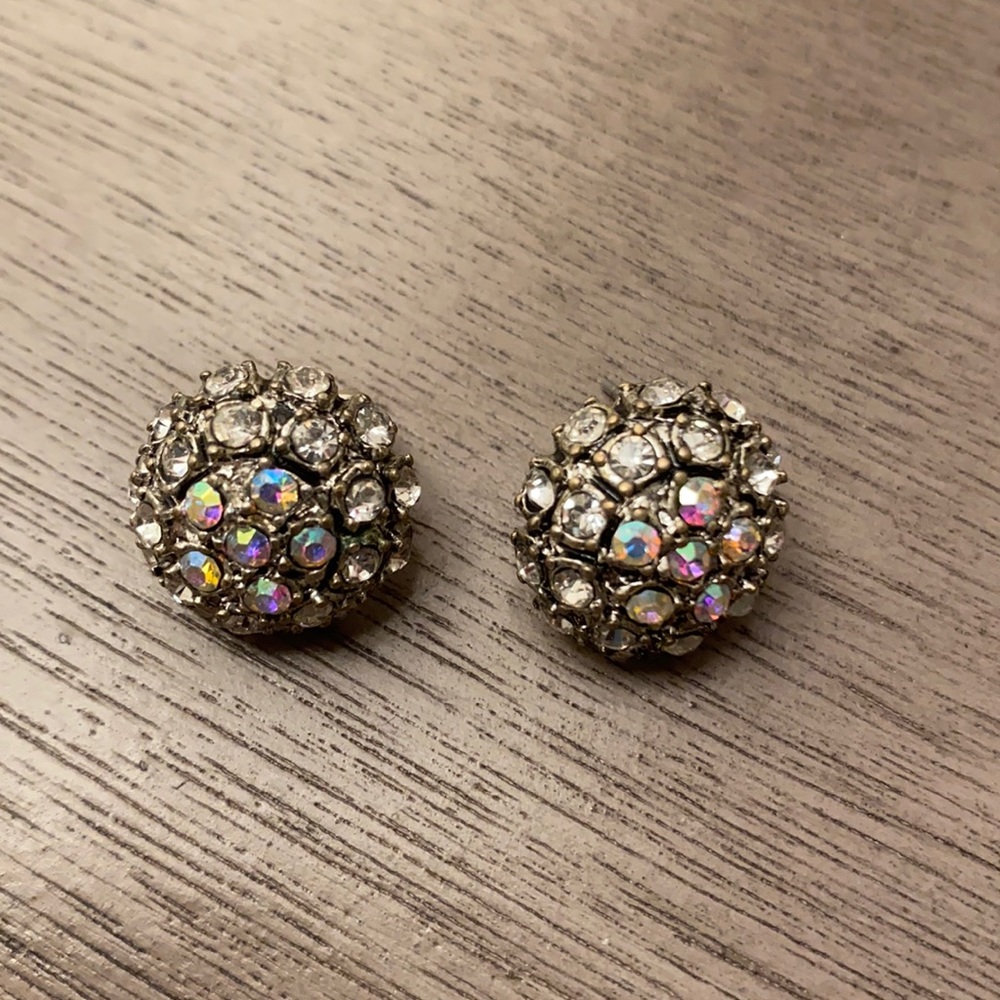 Rhinestone cluster earrings